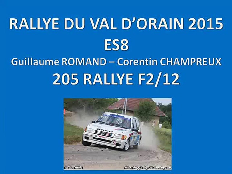 ES8 Rallye Vd'O 2015 équipage ROMAND - CHAMPREUX