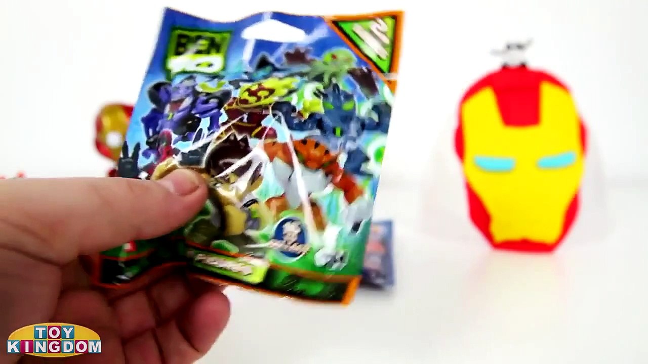 Giant Iron Man Play Doh Surprise Egg   Funko Pop Marvel Lego Toys Wikkeez Ben 10