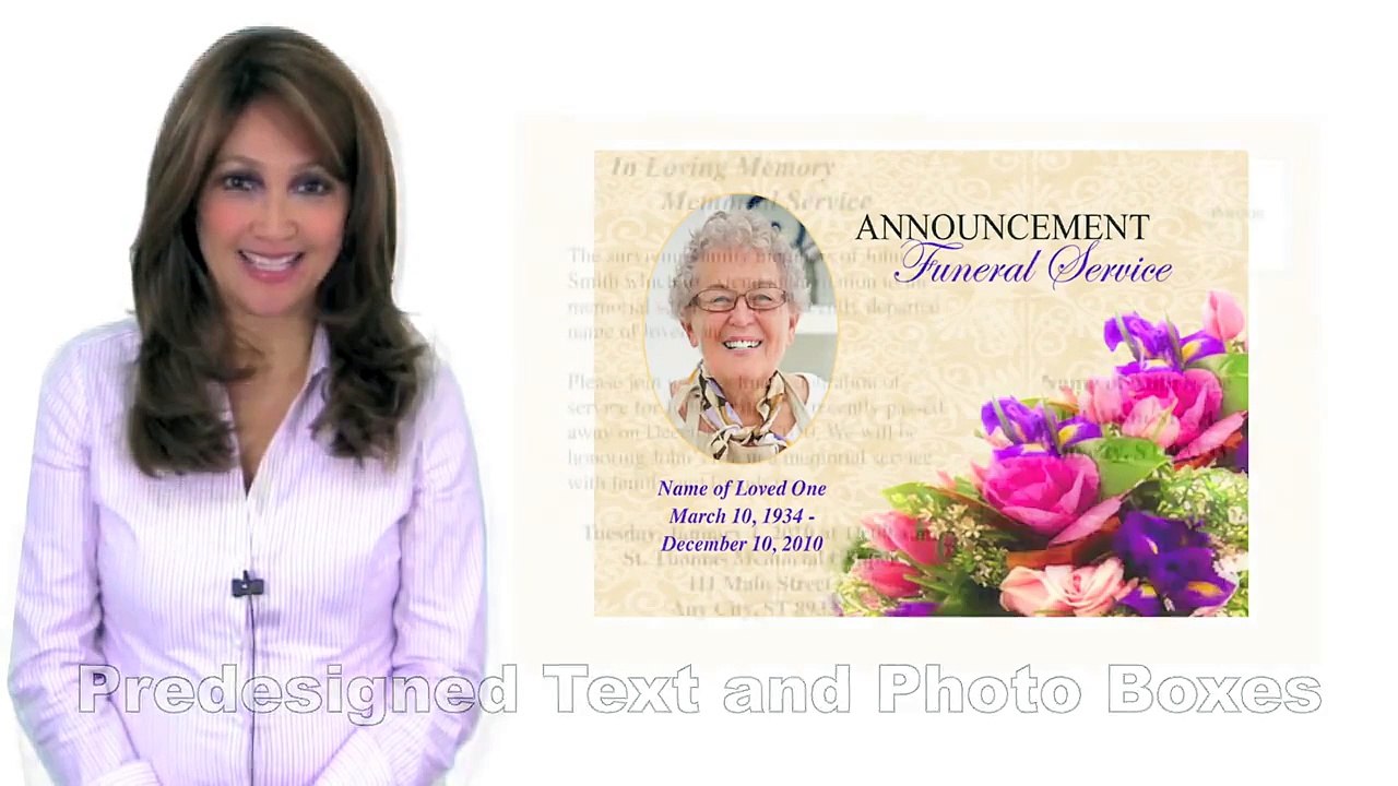 Printable Funeral Announcement Postcards