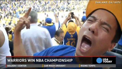 Fans go crazy after Warriors take the NBA title
