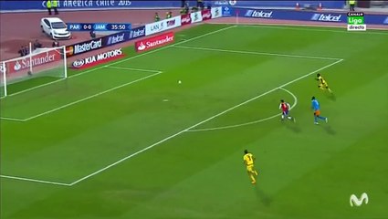 1-0 Edgar Benítez Goal (GK fantastic assist) | Paraguay vs Jamaica 16.06.2015 | SPANISH