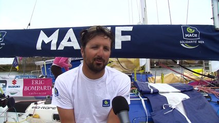 Arrivée Yoann Richomme ( Skipper Macif 2014 )