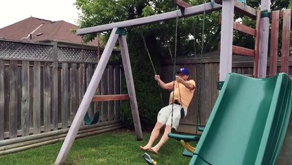 Uncle of the year pulls off high-flying dunk