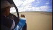 Driving a dune buggy on the sand dunes in Australia