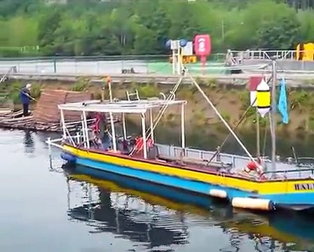 Le train de bois à Véron sur l'Yonne 1