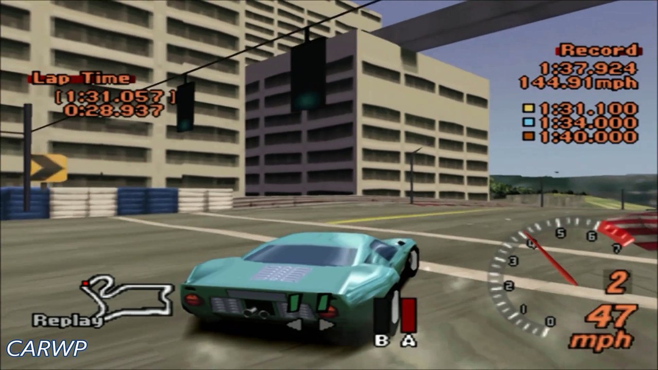 Gran Turismo 2 60 FPS S-2 Ford GT40 305 cv @ Seattle Circuit Full Course