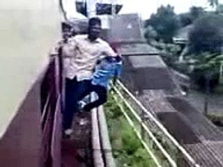 Amazing Train stunt real video, Not for light hearted. No accident