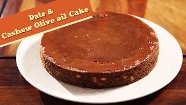 Date & Cashew Olive Oil Cake | Easy To Make Cake Recipe | Divine Taste With Anushruti