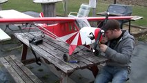 1/4  scale clipped wing piper cub maiden 26. cc gas engine rc airplane