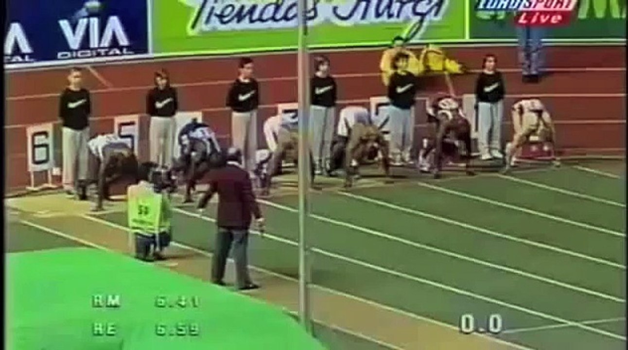 Maurice Greene 60m 6.39 world record with slow motion