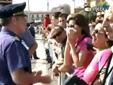Arrivo al porto di Palermo dei passeggeri del traghetto Napoli-Palermo