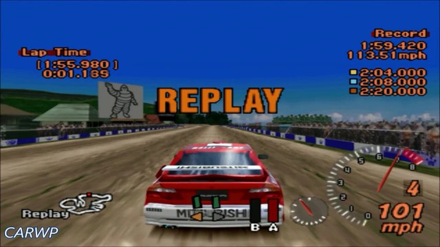 Gran Turismo 2 60 FPS S-8 Mitsubishi Lancer Evo VI Rally Car 1999 460 cv @ Tahiti Maze