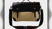 ZLYC Men Genuine Leather and Canvas Business Briefcase Handbag 15.6 Laptop Bag Messenger Bag