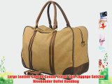 Large Leather Canvas Casual Travel Tote Luggage Satchel Weekender Duffel Handbag