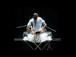 Russian artiste presents wine glass music