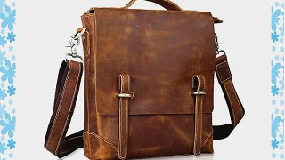 Kattee Vintage Crazy-horse Cow Leather Men's Business Briefcase Messenger Bag Handbag