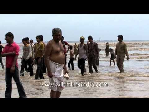 Immersion of Ganesha idols in Alang, Gujarat