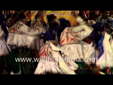 Dandiya dance at opening of Rann Utsav ceremony - Gujarat