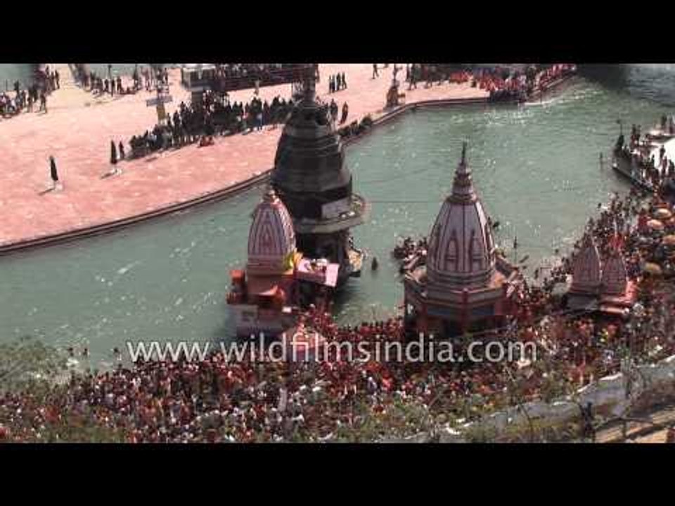 Devotees at the Maha Kumbh mela - Haridwar