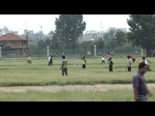 Nepalese youngster play cricket