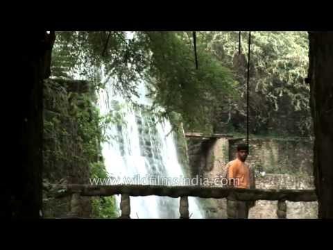 Man-made waterfalls and other sculptures - Rock Garden, Chandigarh