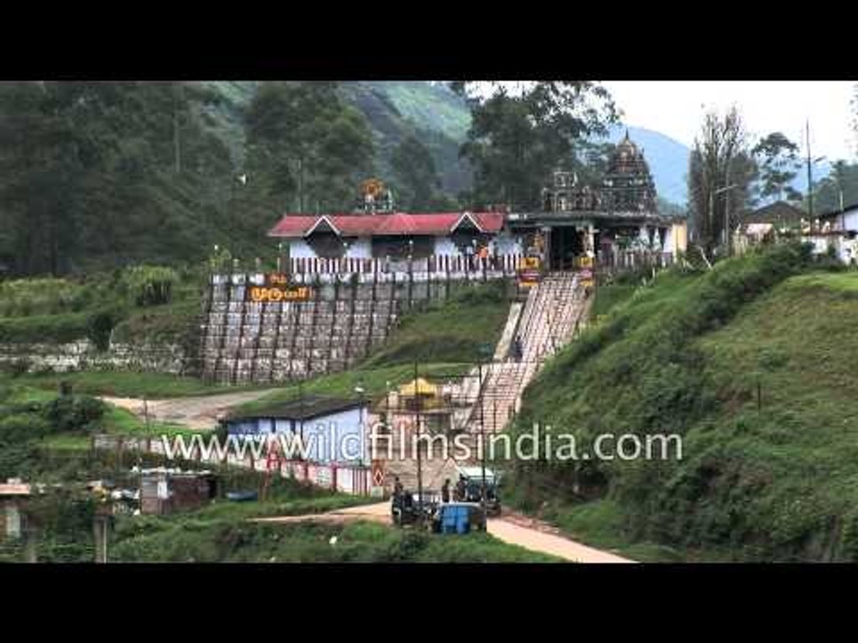 Temple among the tea gardens of Munnar in Kerala