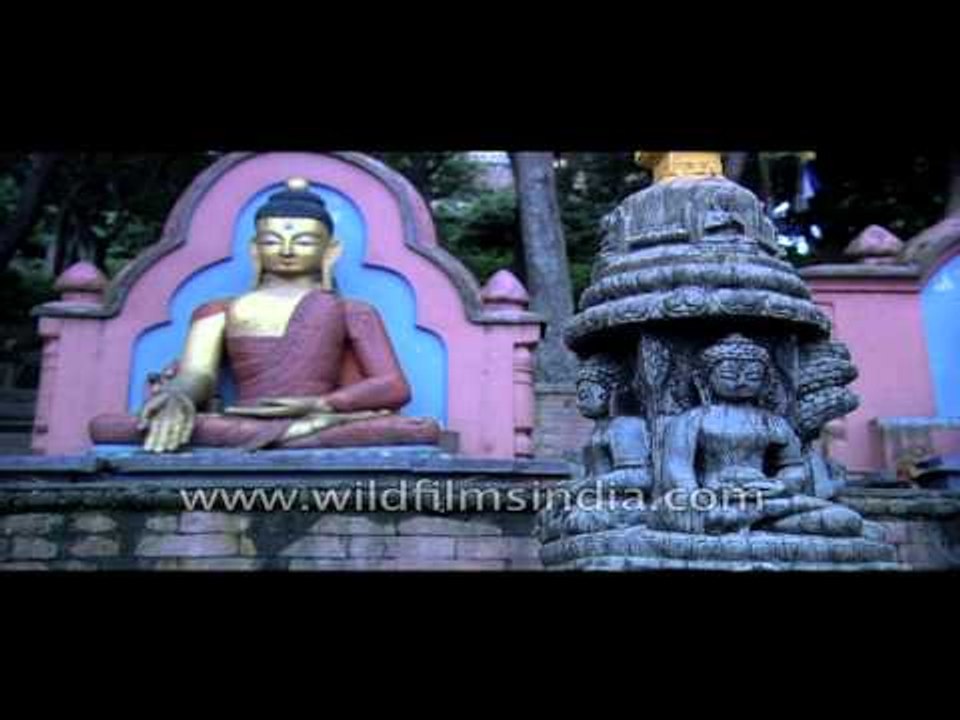 Statue of Buddha at Swayambhunath stupa - Kathmandu
