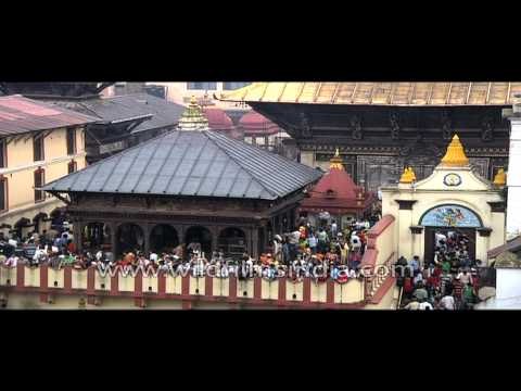 Pashupatinath temple along the Bagmati in Nepal : archival footage