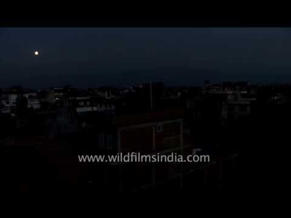 Kathmandu valley on a full moon night