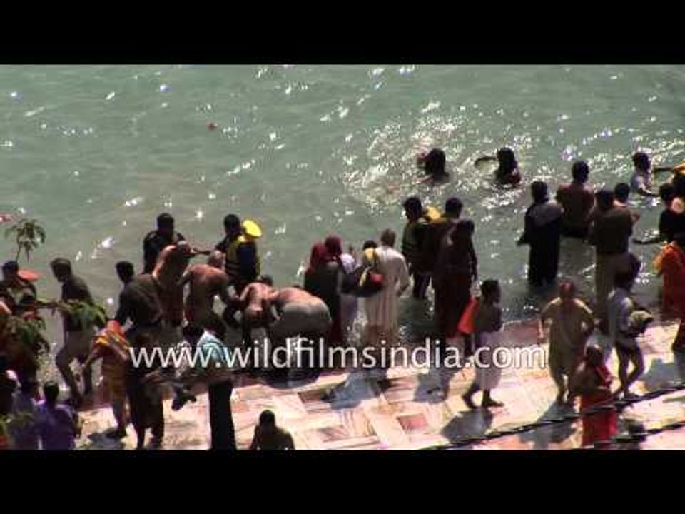 Indian pilgrims visit Haridwar for Kumbh Mela