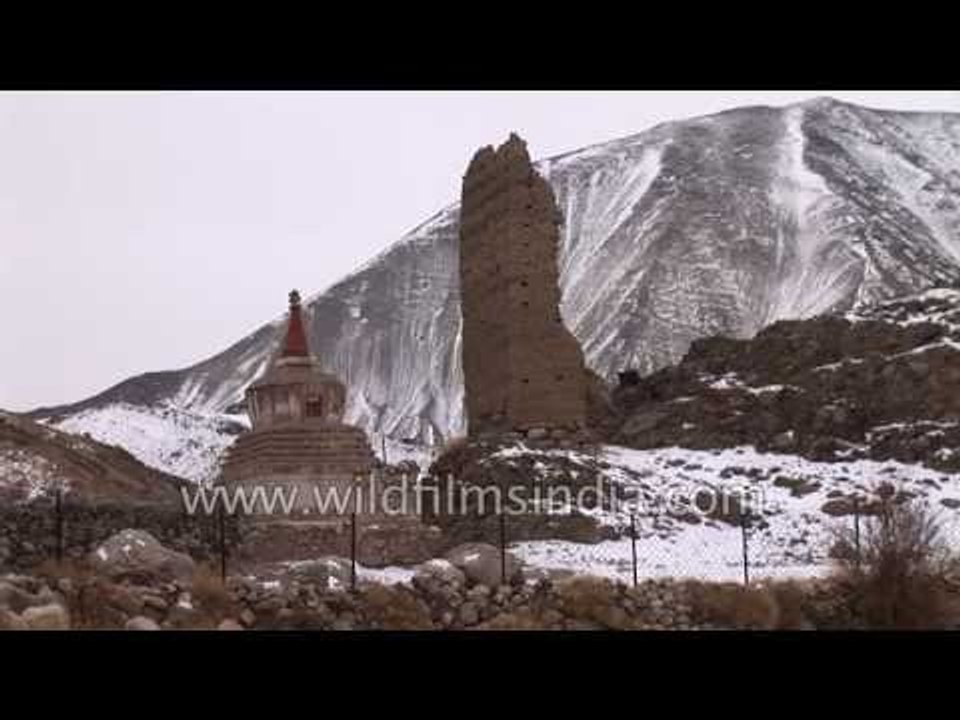 Row of old stupas at Oleh Village, Ladakh
