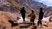 Naturalists make fire to keep themselves warm in snowy mountains of Ladakh