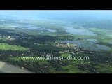 Aerial view of Bagdogra from the window of an aeroplane