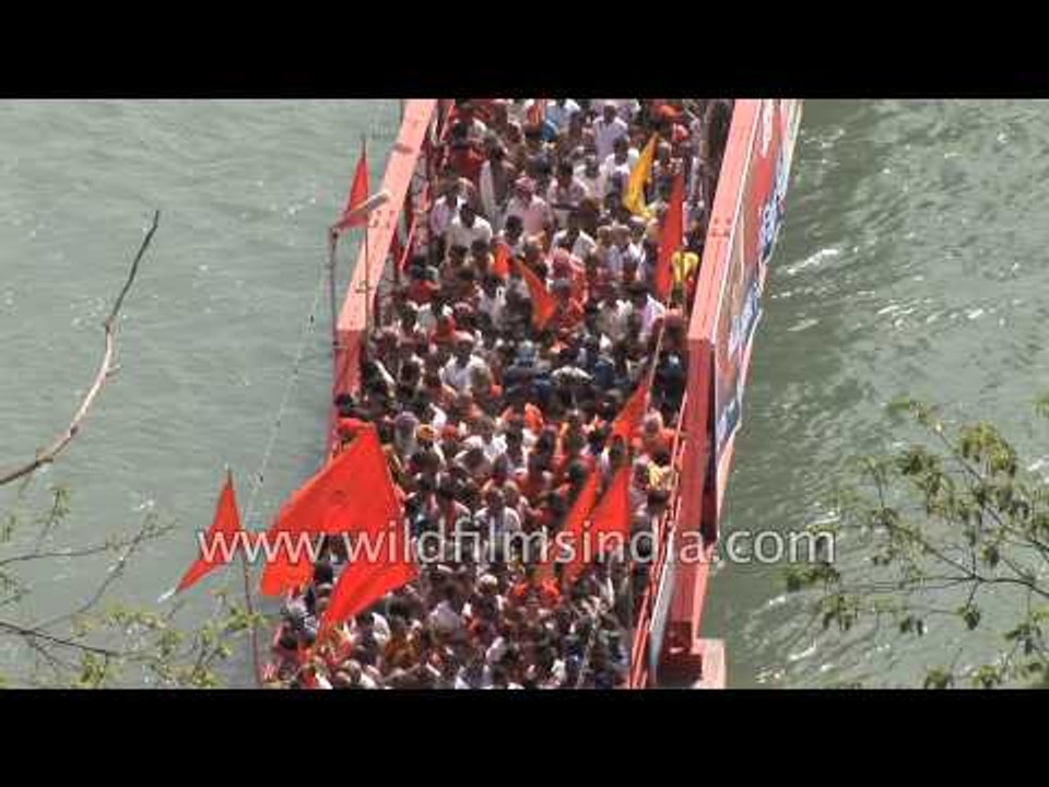 A view of world's largest religious gathering 'Kumbh Mela' in Haridwar