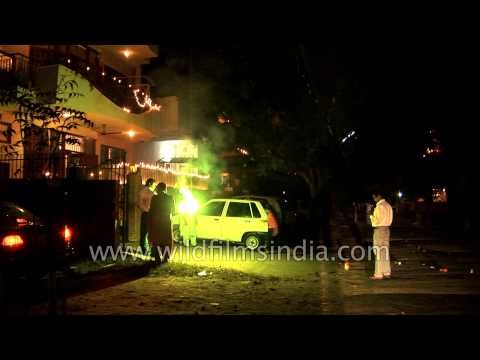 Crackers burst on the occasion of Diwali, India