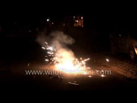 People lit up houses and burst crackers on the eve of Diwali - India