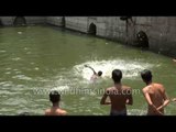 Acrobatic Skills By Kids At Ancient Step-Well In Delhi - India