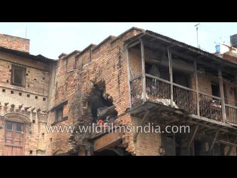 Nepal earthquake collapses buildings in Bhaktapur