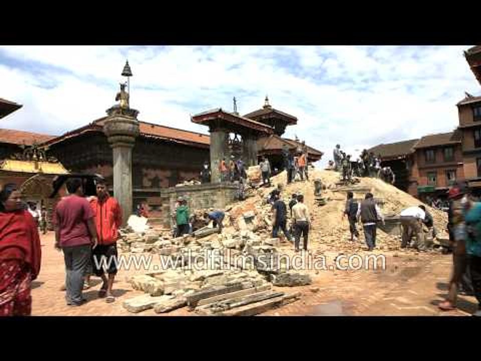 Bhaktapur Durbar Square after the earthquake hit Kathmandu