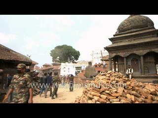 Basantapur Durbar Square after a magnitude 7.8 earthquake struck Nepal