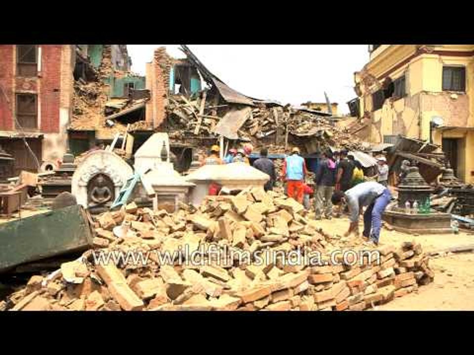 Swayambhu Stupa (Monkey temple) damaged in earthquake, Nepal