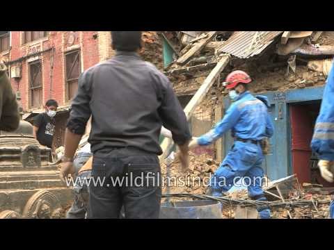 Swayambhunath stupa damaged by massive earthquake in Kathmandu