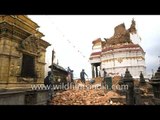 Damage around Swayambhunath Temple during Nepal earthquake