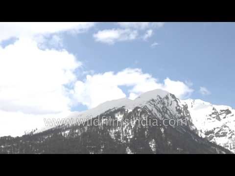 Snow covered mountains from Kharsali village - Yamunotri