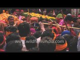 Hindus take part in 'Holi' procession - Gokul, India