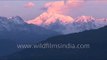 Pink hues over the highest peak of Sikkim and India