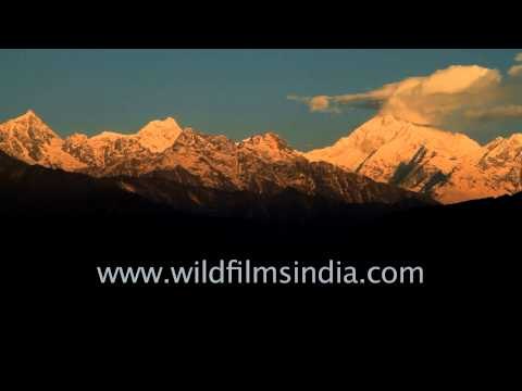 Brilliant cloud, sky and mountain time lapse over Kanchenjunga, India