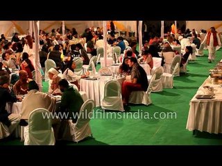 Dining area at International Yoga festival, India