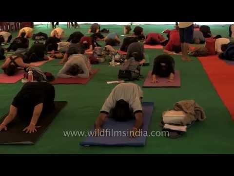 Bharath Shetty takes a Yoga class at International Yoga Festival in Rishikesh