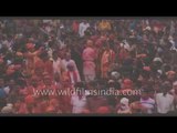Crowd gathered for lathmaar holi - Barsana, India